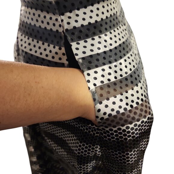 Size 0 Erin Featherston Black & White Formal NWT Unworn Stripes Polka Dots - Picture 7 of 8